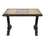 IRISH 19TH-CENTURY EBONY & MARBLE TABLE