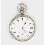 SILVER/SILVER PLATED OPEN FACE GENTS POCKET WATCH