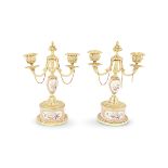 PAIR OF 19TH-CENTURY SEVRES & ORMOLU CANDELABRAS