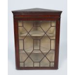 GEORGE III MAHOGANY HANGING CORNER CABINET