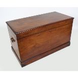 19TH-CENTURY MAHOGANY AND BRASS BOUND TRUNK