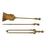 SET OF GEORGIAN BRASS FIRE IRONS