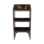 LATE 19TH-CENTURY LACQUERED OPEN BOOKSHELF