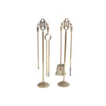 EDWARDIAN BRASS COMPANION SET