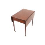 SMALL GEORGE III PERIOD MAHOGANY PEMBROKE TABLE