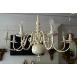 EDWARDIAN ENAMELLED CHANDELIER