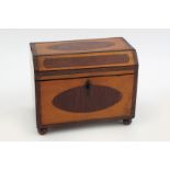 GEORGE III SATINWOOD TEA CADDY