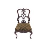 19TH-CENTURY CARVED MAHOGANY CHIPPENDALE SIDE CHAIR