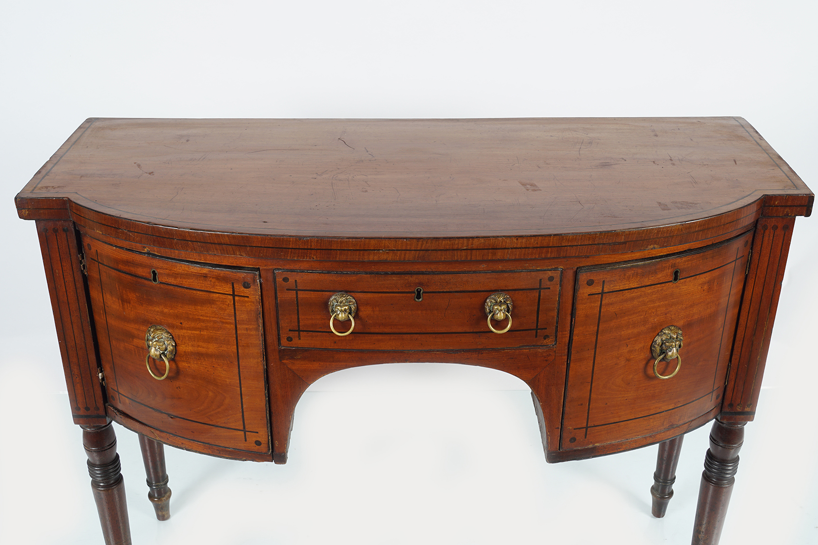 REGENCY PERIOD MAHOGANY AND EBONY STRING INLAID SIDEBOARD - Image 2 of 4