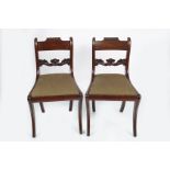 PAIR OF REGENCY MAHOGANY AND BRASS INLAID CHAIRS