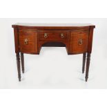 REGENCY PERIOD MAHOGANY AND EBONY STRING INLAID SIDEBOARD