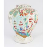 CHINESE QING PERIOD POLYCHROME VASE