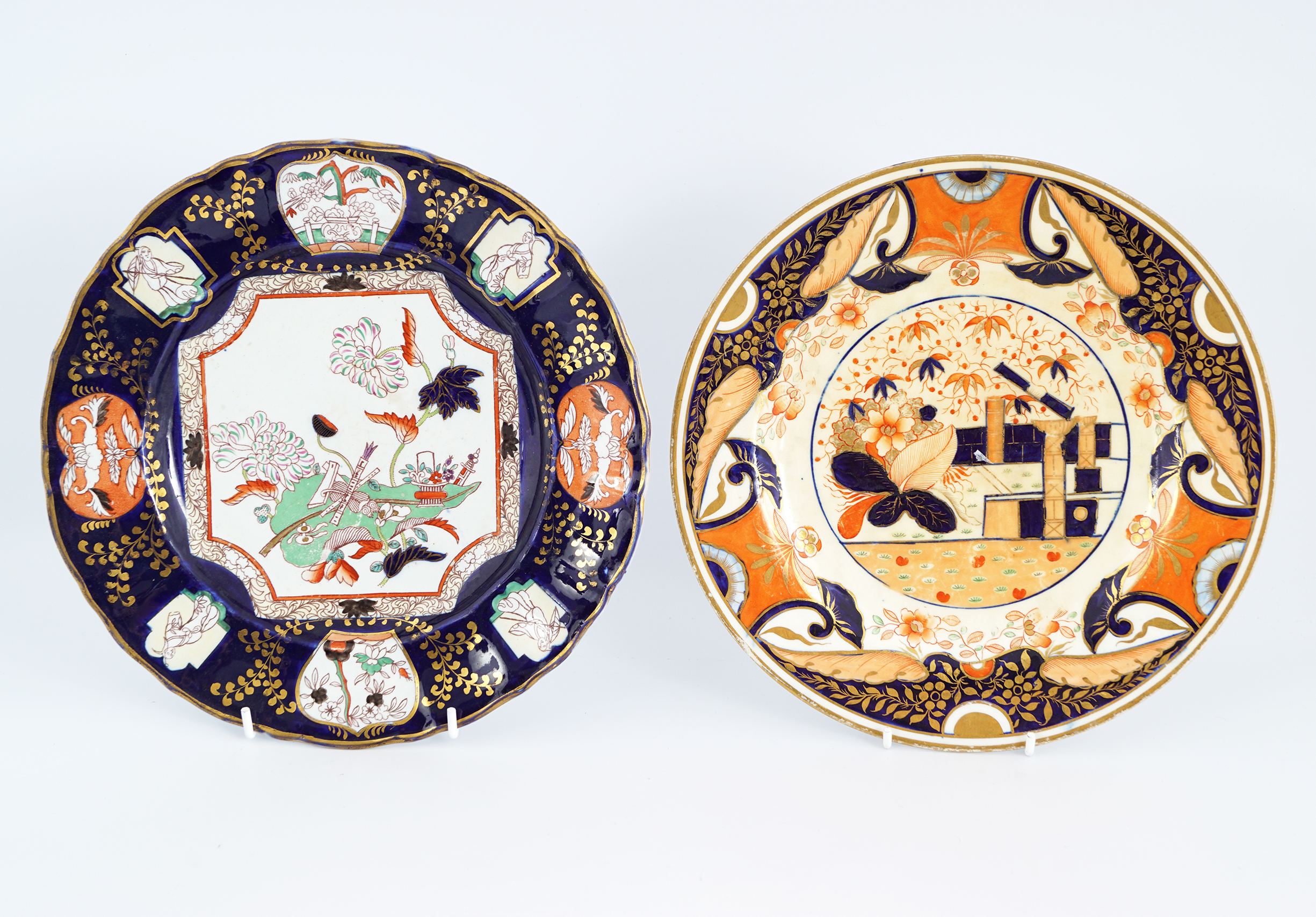 TWO 19TH-CENTURY MANDALAY PATTERN PLATES