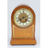 EDWARDIAN SATINWOOD MANTLE CLOCK