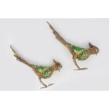 PAIR OF 19TH-CENTURY ORMOLU AND ENAMELLED BIRDS