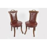 PAIR OF 19TH-CENTURY UPHOLSTERED LIBRARY CHAIRS