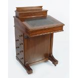 EDWARDIAN PERIOD MAHOGANY AND SATINWOOD DAVENPORT