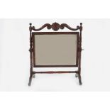 GEORGE III MAHOGANY CRUTCH MIRROR