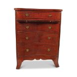 19TH-CENTURY MAHOGANY INVERTED SERPENTINE CHEST