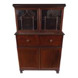 GEORGE III MAHOGANY AND BOXWOOD INLAID BOOKCASE