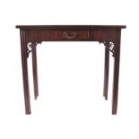 GEORGE III PERIOD MAHOGANY CHIPPENDALE SIDE TABLE
