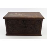 CARVED OAK GLOVE BOX