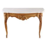 18TH-CENTURY CARVED GILT WOOD CONSOLE TABLE, CIRCA 1760