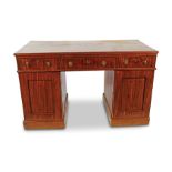 19TH-CENTURY MAHOGANY PEDESTAL WRITING DESK