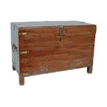 MAHOGANY BRASS BOUND CADDY TOPPED COFFER