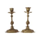 PAIR OF FRENCH ORMOLU CANDLESTICKS