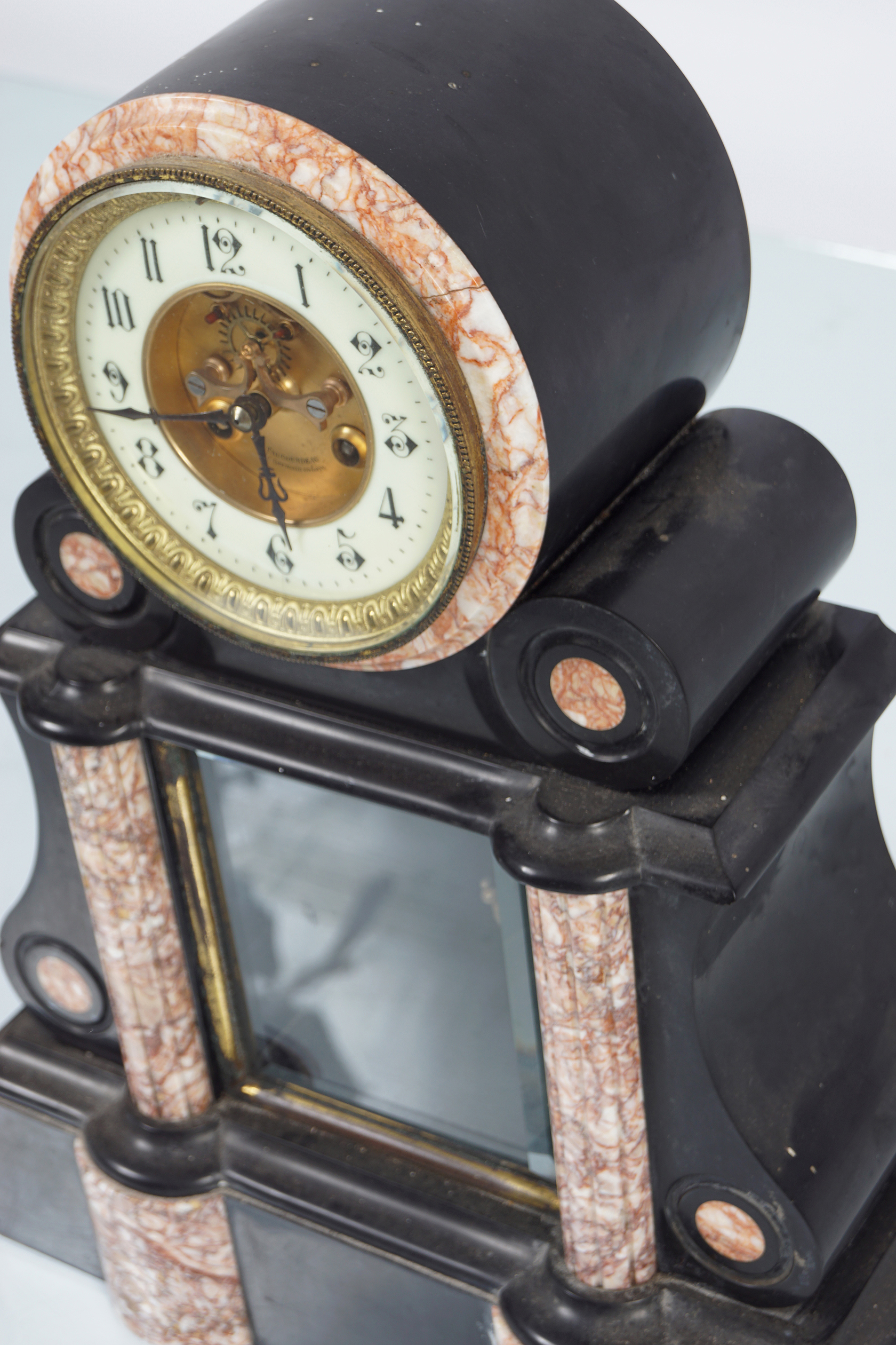 VICTORIAN MARBLE MANTLE CLOCK - Image 3 of 4
