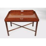 GEORGE III MAHOGANY BUTLER'S TRAY ON STAND
