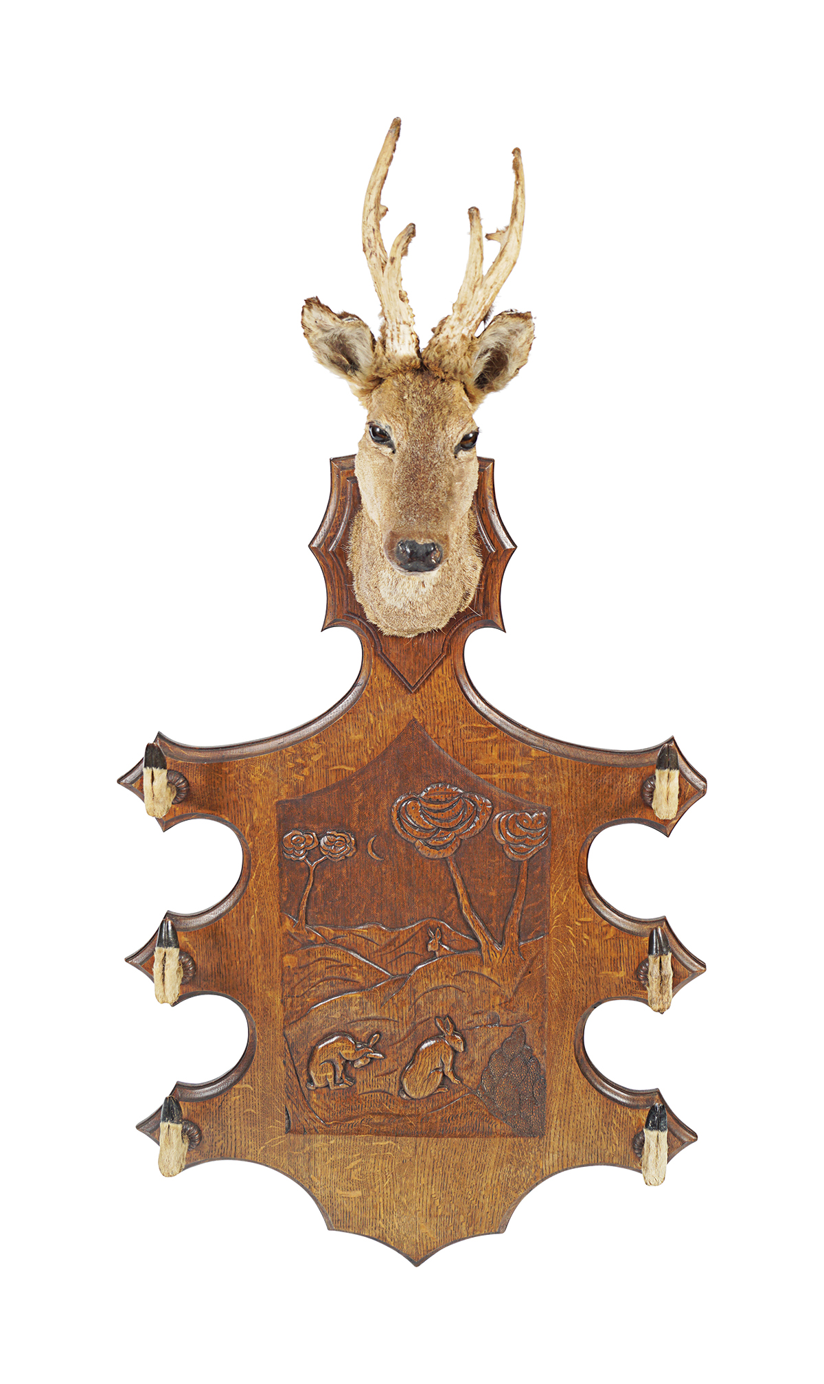 DEER-MOUNTED ARMORIAL WHIP RACK