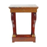 REGENCY PERIOD MAHOGANY AND GILT CONSOLE TABLE