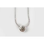 18 CT. WHITE GOLD PENDANT ON CHAIN