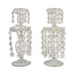 PAIR OF REGENCY CRYSTAL CANDLESTICKS