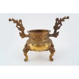 19TH-CENTURY CHINESE GILT BRONZE CENSER