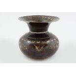ISLAMIC BRONZE AND SILVER INLAID VASE