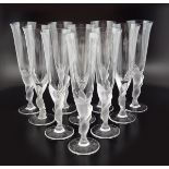 SET OF 10 FABERGE GLASS CHAMPAGNE GLASSES