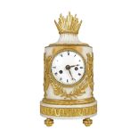 19TH-CENTURY FRENCH ORMOLU & MARBLE MANTLE CLOCK