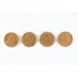 4 GOLD HALF SOVEREIGNS