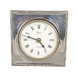 SILVER CASED TRAVELLING CLOCK