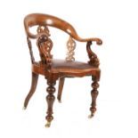 19TH-CENTURY MAHOGANY DESK CHAIR