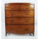 GEORGE III MAHOGANY AND BOXWOOD INLAID BOWFRONT CHEST