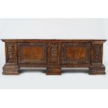 18TH-CENTURY CARVED WALNUT AND PARCEL GILT TRUNK