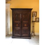 18TH-CENTURY WALNUT AND INLAID ARMOIRE