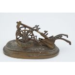 BRONZE MODEL OF A PLOUGH