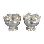 PAIR OF SILVER BON BON DISHES