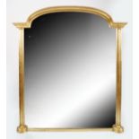 LARGE GILT FRAMED OVERMANTLE MIRROR