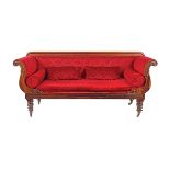 WILLIAM IV ROSEWOOD LIBRARY SETTEE